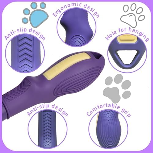 Pet Flea Comb for Dogs & Cats,Removes Tangles & Flea, Tear Stain Removal, Stainless Steel Metal Teeth, Non-slip & Anti-static Rubber Handle, Safe & Gentle Pet Grooming Comb - Image 4