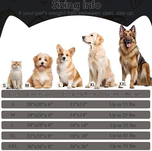 Extra Large Dog Beds, 36in Human Dog Anxiety Relief Comfort Bed (Black) - Image 2
