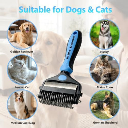 3-in-1 Grooming Brush: Skin-Safe Dematting Rake for Dogs & Cats - Image 2