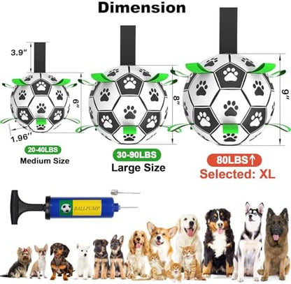 Amasiver Dog Soccer Ball Toys, 9'' World Cup Dog Soccer Ball with Straps, Dogs Birthday Gifts, Water Toy, Herding Ball, Durable Balls for Large XLarge Pet, Outdoor Dog Toy (9 Inch-XLarge) - Image 7