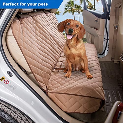 VIEWPETS Bench Car Seat Cover Protector, Waterproof Heavy-Duty, Tan - Image 3