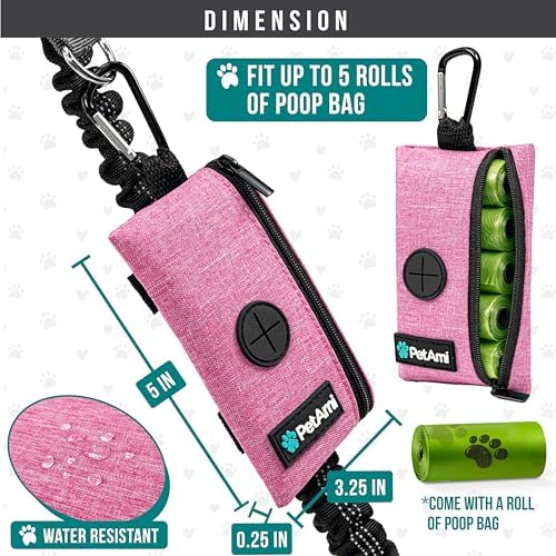 PetAmi Dog Poop Bag Holder for Leash, Pet Waste Bag Dispenser, Pink - Image 4