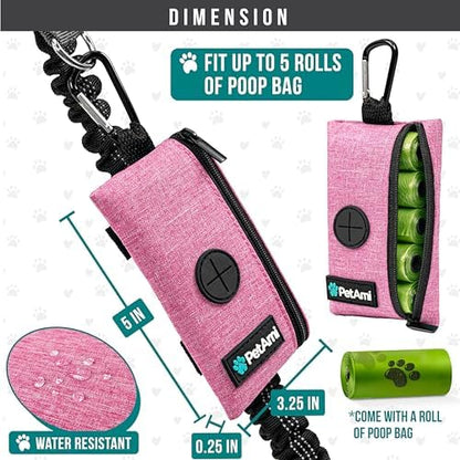 PetAmi Dog Poop Bag Holder for Leash, Pet Waste Bag Dispenser, Pink - Image 4