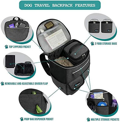 PetAmi Dog Travel Backpack 27L Airline Approved Pet Supplies Bag, Dark Gray - Image 3
