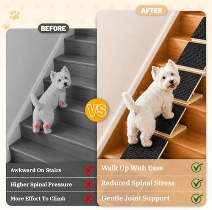 Dog Ramp for Stairs - 2 Pack Wooden Dog Ramps with 16 Anti-Slip Pads - Image 5