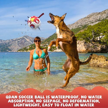 QDAN Dog Ball, Dog Soccer Ball Toy with Straps, Outside Dog Toys,6 Inch - Image 6