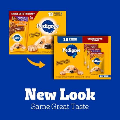 Pedigree Choice Cuts Wet Dog Food Pouch, Protein Variety, 3.5 oz, 18 Count - Image 2
