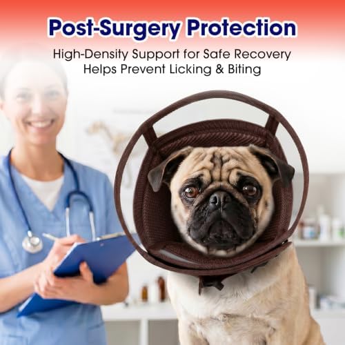 Soft Dog Recovery Cone Collar – Adjustable Transparent E-Collar Alternative for Large Dogs After Surgery | Anti-Lick, Soft Padded Neck, Comfortable Pet Recovery Cone for Eating & Sleeping, XL - Image 3