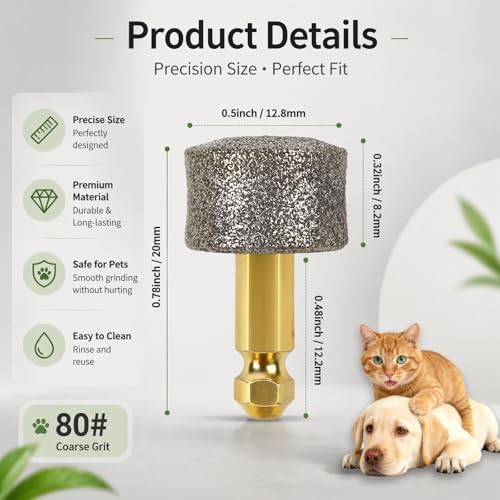 2-Pack Dog Nail Diamond Tip Replacement, Grinder Replacement Heads - Image 4