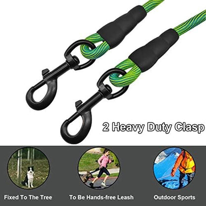 BTINESFUL 8/12/20/30/50/75FT Tie-Out Long Rope Dog Lead for Yard, Outdoor Dog Tether for Large Medium Dogs Training, Playing, Camping, Backyard (20 Foot, Green) - Image 2