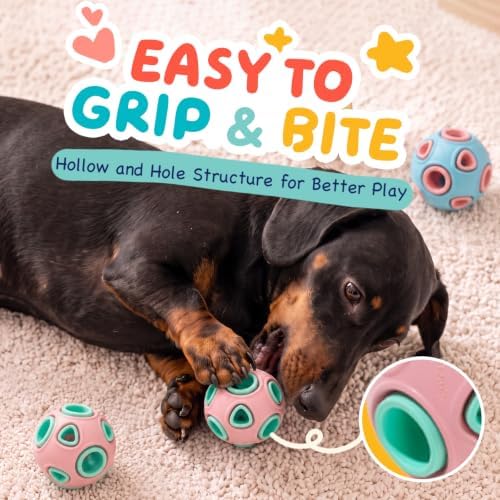 MewaJump Dog Chew Toys, Rubber Dog Balls Fetch Ball for Puppies Small Dogs 3 Pack - Image 5