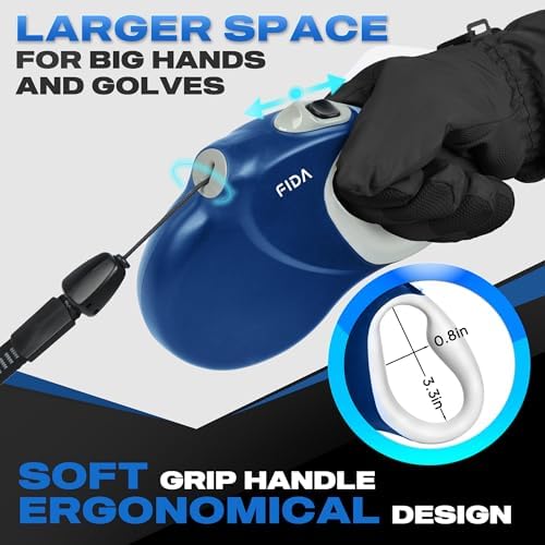 Fida Upgraded Retractable Dog Leash, 30ft, Heavy Duty, Blue - Image 5