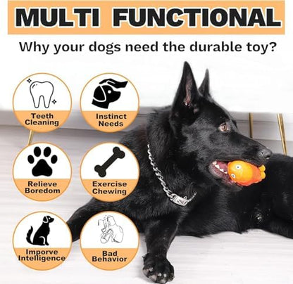 WinTour Indestructible Dog Toys for Aggressive Chewers, Tough Chew Toys for Medium & Large Breeds, Squeaky and Durable Chewers for Large Dogs - Image 2
