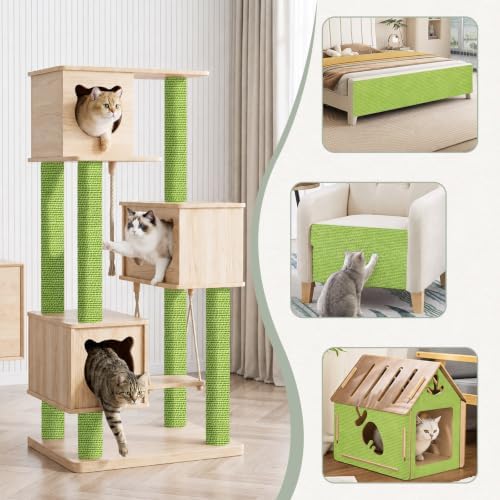 Cat Scratch Couch Furniture Protector from Cat Claws, Green, 39.3x15.8In - Image 2