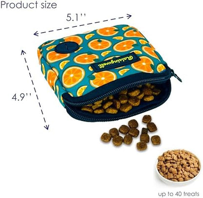 Raisingwell Dog Treat Pouch for Pet Walking and Training with Clicker Poop Bags Small Fanny Zipper Pack Holder for Puppy Snack Dispenser Kit for Leash and Outdoor Use (Fruit Orange) - Image 3