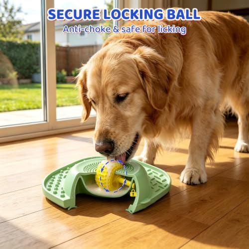 Slow Feeder Dog Bowls with Rolling Ball & Lick Mat, 2-in-1 Enrichment Feeder for Liquid & Thick Treats, Anti-Slip Suction Base, 150ml for Small Medium Large Dogs & Cats - Image 3