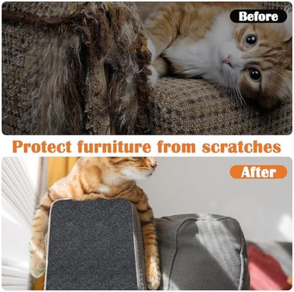 Cat Scratch Furniture Protector - 40" x 15.8" Trimmable Self-Adhesive Cats Claws Scratch Pads, Furniture Protection from Cats/Dogs Scratching for Cat Scratch Post Cat Tree Replacement (Dark Gray) - Image 4