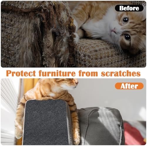 Couch Protector from Cat Claws - 78.7" x 15.8" Trimmable Self-Adhesive Cats Claws Scratch Pads, Cat DIY Climbing Cats Scratch Mat Tree Replacement Indoor (Dark Gray) - Image 4