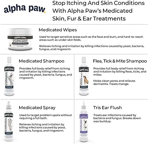 Smiling Paws Pets Comprehensive Pet Care Bundle: Tris Flush Dog & Cat Ear Cleaner Solution with Advanced Cat & Dog Skin Treatment Wipes - Image 4