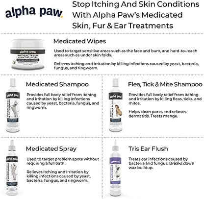 Smiling Paws Pets Comprehensive Pet Care Bundle: Tris Flush Dog & Cat Ear Cleaner Solution with Advanced Cat & Dog Skin Treatment Wipes - Image 4