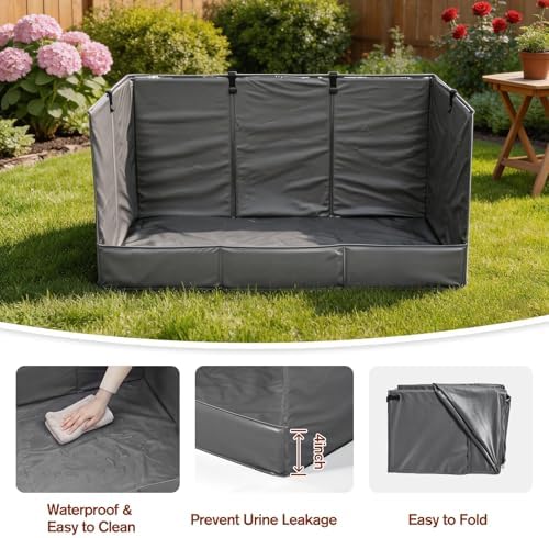 Foldable Dog Litter Box with High Walls, Waterproof Indoor Dog Potty Tray with 4-Inch Baffle, 33.5"×23.6"×15.9" Dogs Pee Pad Holder for Puppies Small and Medium Dogs - Image 4