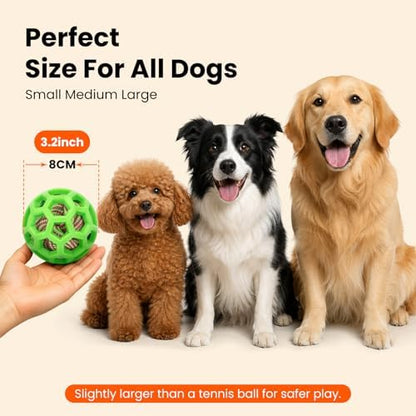 HGB 3.2" Dog Toy Ball for Aggressive Chewer, Tough Rubber, Cotton Rope Ball - Image 6