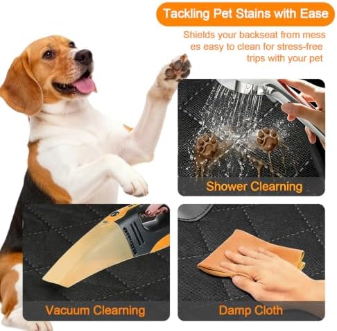 Dog Car Seat Cover for Back Seat, Waterproof & Scratch-Proof Pet Seat Protector, Nonslip Dog Seat Cover for Back Seat, Universal Fit for Cars, Trucks & SUVs, Standard Size - Image 3