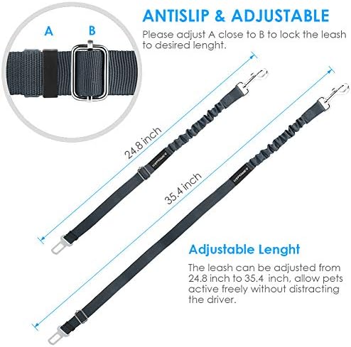 URPOWER Retractable Dog Seat Belt, Adjustable Safety Belt, 2 Pack - Image 5