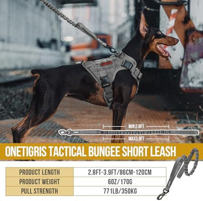 OneTigris Tactical Bungee Leash with 2 Handles Quick Release (Grey) - Image 3