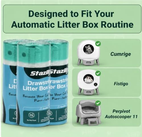 Extra Thick Replacement Litter Box Liners for Cumrige & Fumoi Box, 60 Bags - Image 2