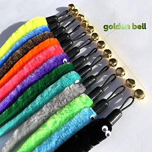 AcceLeah Cat Worm Toy Teaser Wand Replacement, Cat Worms & Dragonfly Refill, Assorted Teaser Refills with Bell (12Pcs) - Image 5