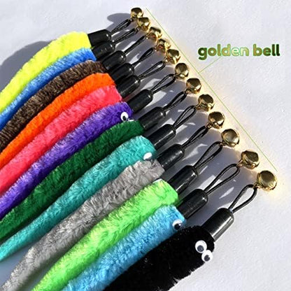 AcceLeah Cat Worm Toy Teaser Wand Replacement, Cat Worms & Dragonfly Refill, Assorted Teaser Refills with Bell (12Pcs) - Image 5