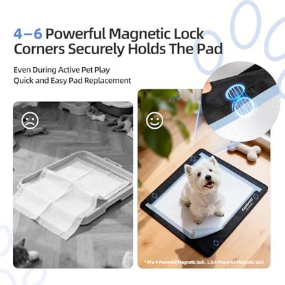 Pee Pad Holder,Folded Non-Slip for Potty Tray with Magnetic Lock,M:24"x28" - Image 2