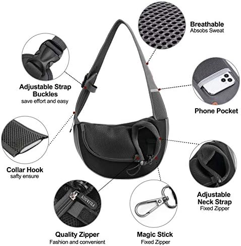 FDJASGY Pet Sling Carrier for Small Dogs Cats,Breathable Mesh Travelling Hand Free Puppy Backpack with Pouch and Adjustable Strap Carrier - Image 3