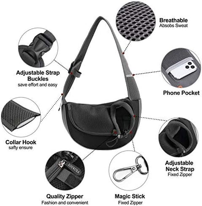 FDJASGY Pet Sling Carrier for Small Dogs Cats,Breathable Mesh Travelling Hand Free Puppy Backpack with Pouch and Adjustable Strap Carrier - Image 3