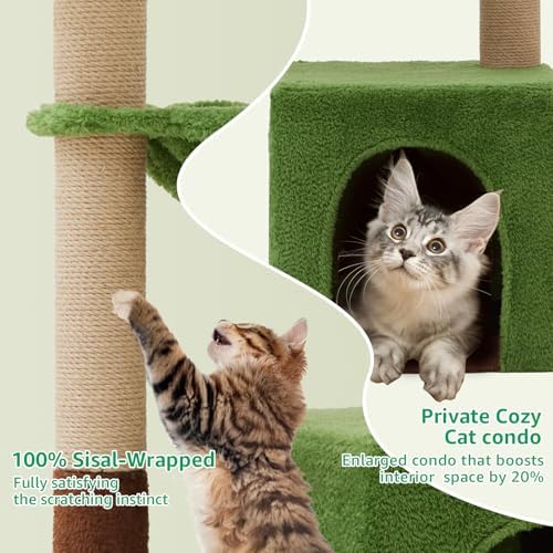 Woochpet 37"Cat Tree Tower With Scratching Post,Cozy Hammock For Indoor Cat - Image 4