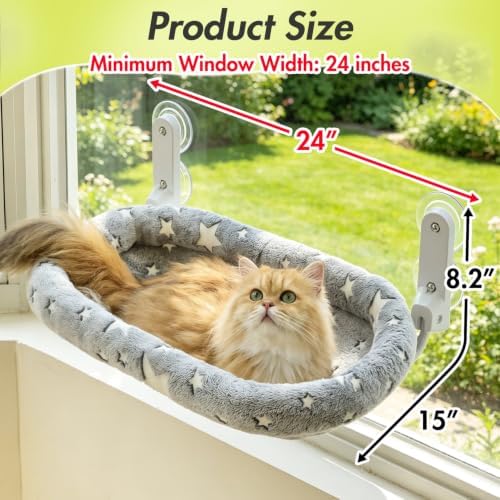 Zoratoo Glow in the Dark Cat Window Perch, Foldable Cordless Pet Hammock, M - Image 4