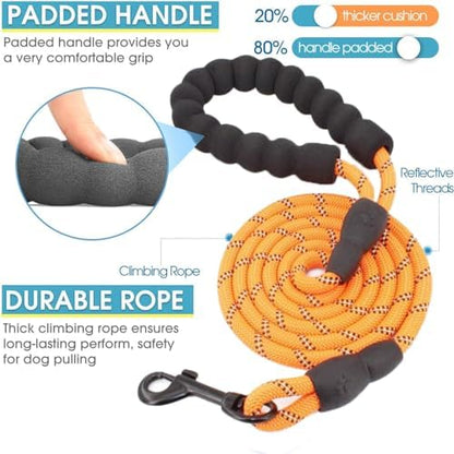 3 Dog Leash No Tangle, Heavy Duty Multiple Dog Lead Shock Absorbing Bungee with Padded Handle Removable Pet Traction Walking Rope for Medium Large Dogs (25-180 Lbs) - Image 4