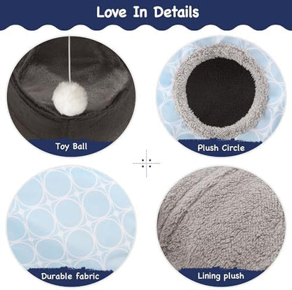 Tempcore Cat Tunnel, 3-Way Collapsible Toy for Indoor Cats, Geometry Blue - Image 5