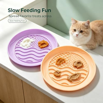 2 Pack Dogs Cats Lick Mat, Silicone Slow Feeder with Suction Cups - Image 4