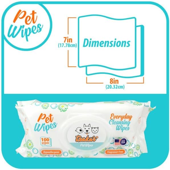 Txakur pet Wipes for Dogs and Cats Hypoallergenic Natural Products for Cleansing from Nose to Tail 400ct 8x7in Wipes in Packs of 100 Wipes Perfect for Grooming and Cleaning Made in the USA