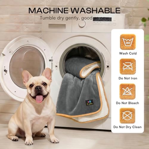 Luciphia Waterproof Pet Blanket, Washable Reversible Sherpa Fleece Throw - Image 6