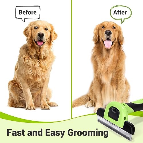 MIU COLOR Pet Grooming Brush, Deshedding Tool for Dogs & Cats, Apple Green - Image 4