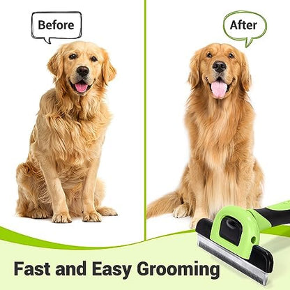 MIU COLOR Pet Grooming Brush, Deshedding Tool for Dogs & Cats, Apple Green - Image 4