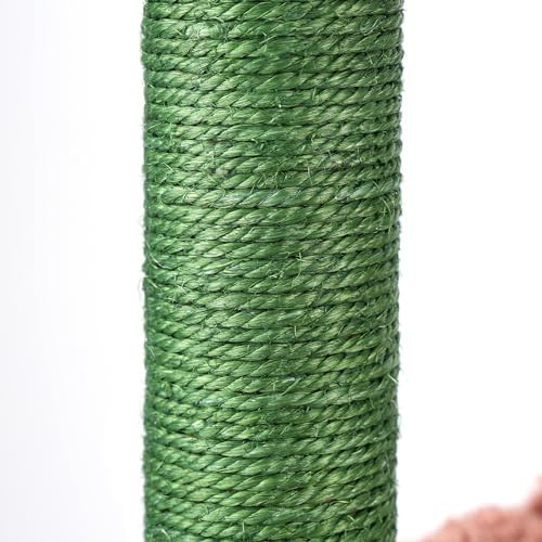 AIWIKIDE 37.4" Cactus Cat Tree Tower with Twin Cat Condos for Indoor Cats, All-in-One Activity Center with Cat Scratching Post Cozy Sleeping Perch Hammock and Toy Balls,Green - Image 4