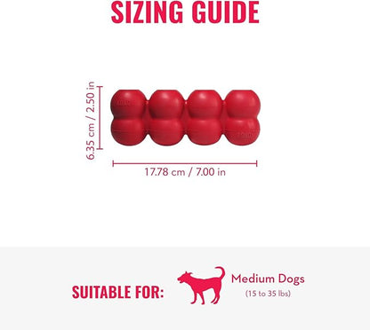 KONG Ring & Goodie Ribbon - Durable Rubber Treat-Dispensing Chew Toy for Dental Health - for Medium Dogs