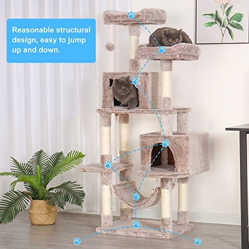 Hey-brother Cat Tree Tower with Sisal Scratching Posts, Big Condo, MPJ020MU - Image 7