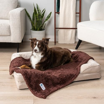 PetAmi Soft Plush Sherpa Dog Blanket for Pet Cat, Small 24x32, Brown - Image 3