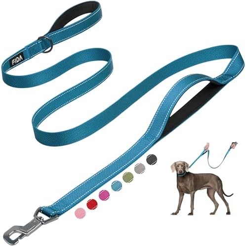 Fida Heavy Duty Dog Leash for Medium Large Dogs, 6 FT, Dual Padded Handles by Fida