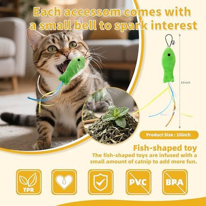Interactive Cat Toys Accessory with Fish and Worm Toys for Cats to Chase - Image 2